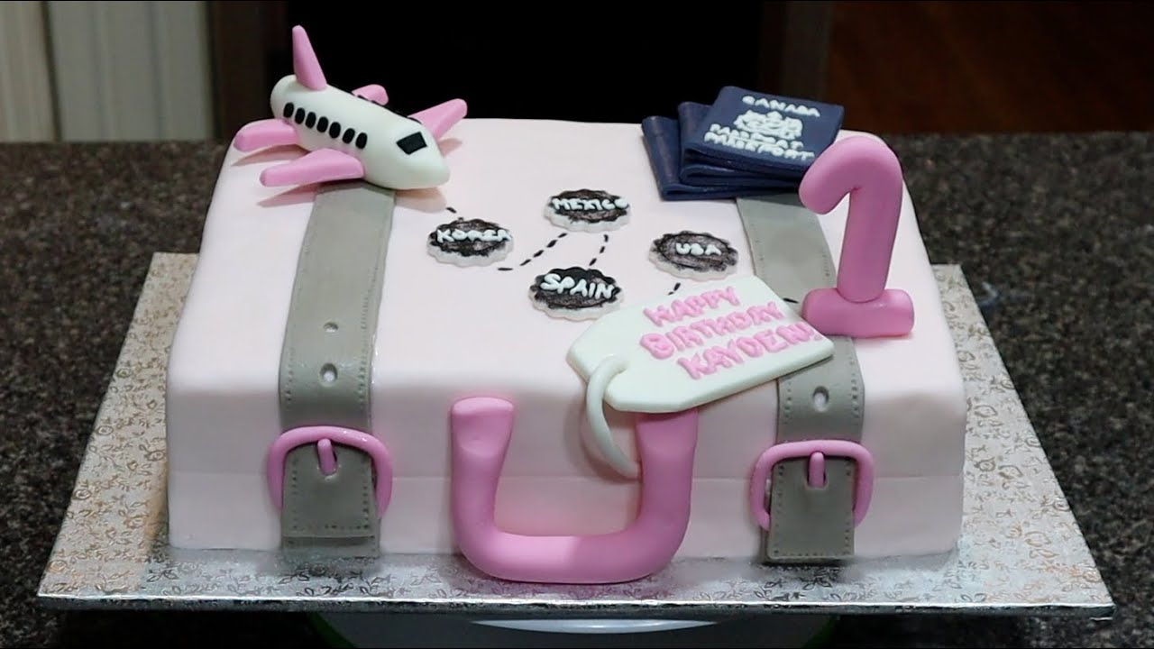 Suitcase Cake | Travel Themed First Birthday Cake