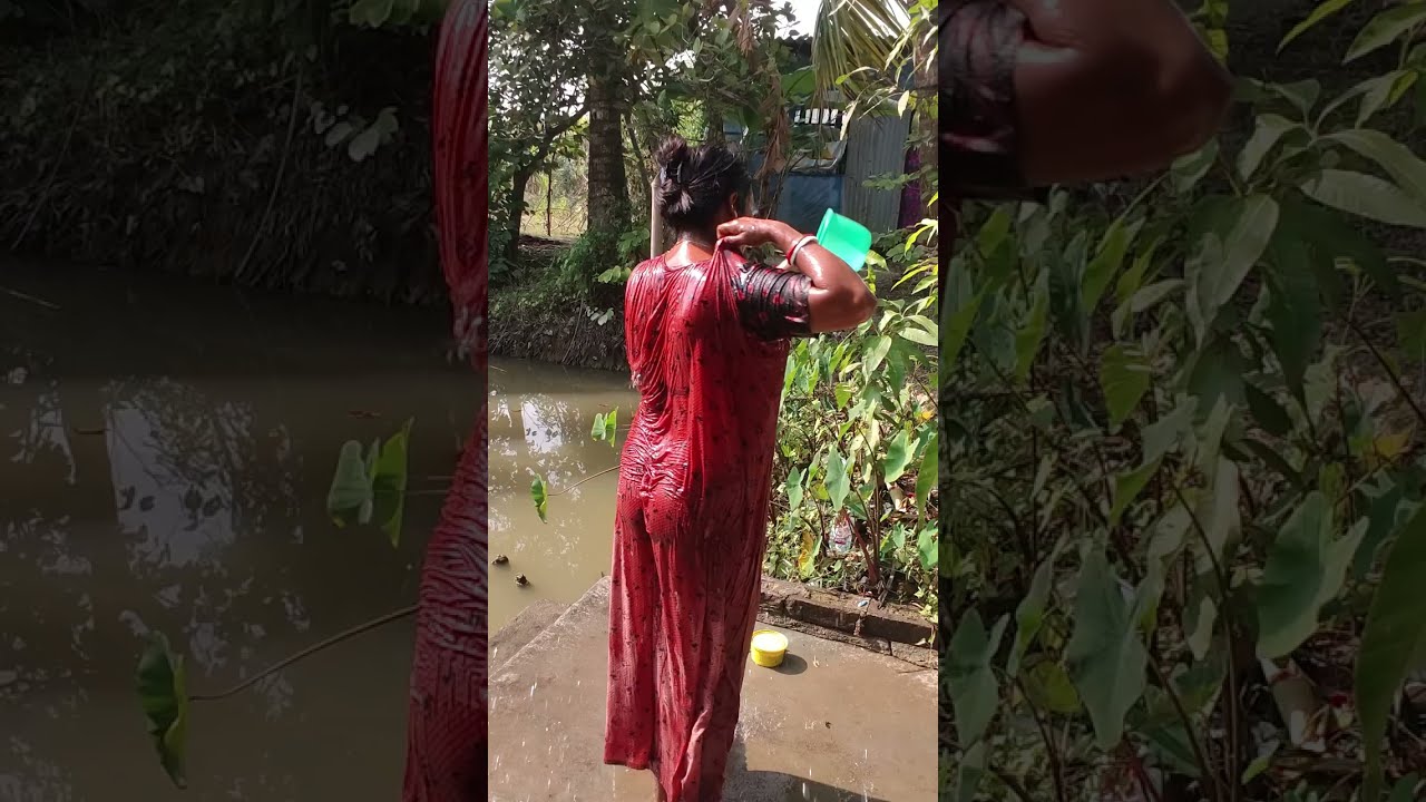 শীতের সময় স্নান করতে খুব কষ্ট হয়/bathing video #loveyousangita #kakdwip
