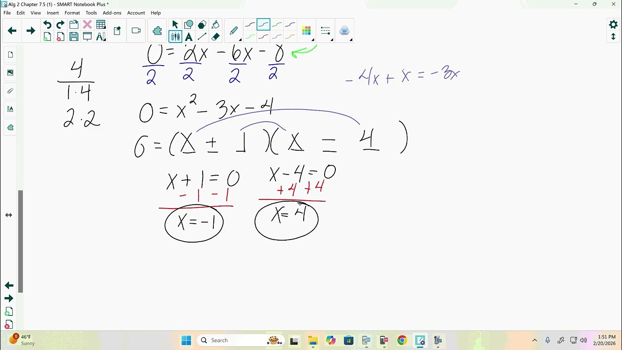 Algebra 2 Chapter 7.5 (1b)