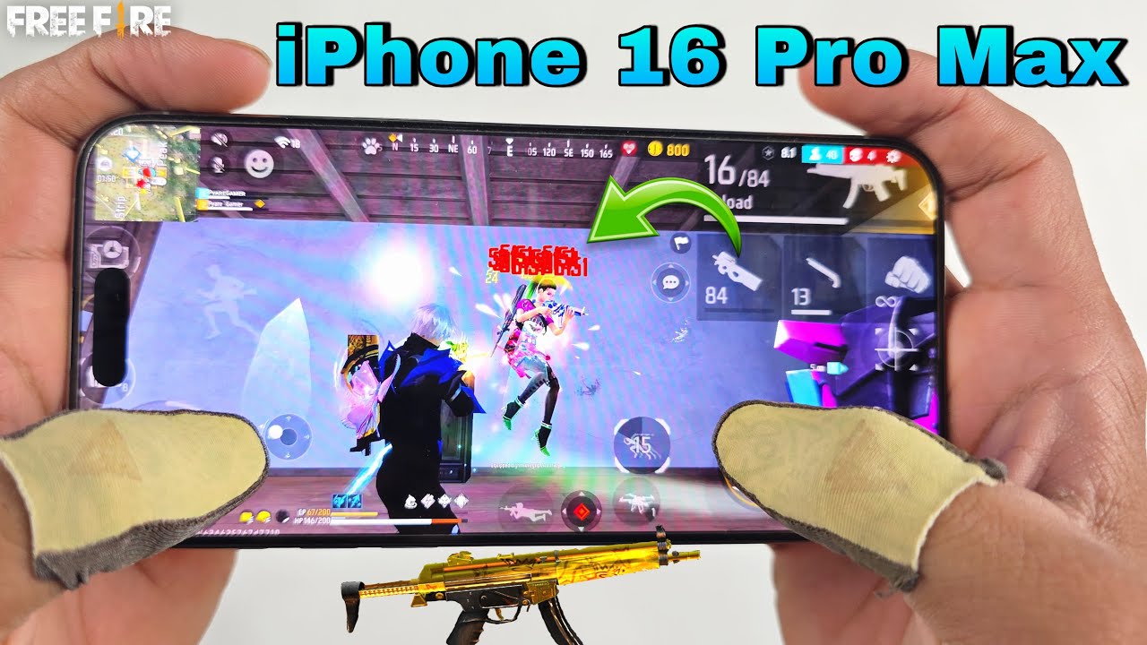 iPhone 16 Pro Max Free Fire Full Map Gameplay | onetap headshot | 2 Finger Handcam OP