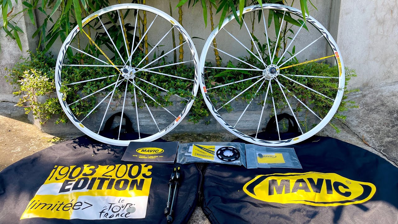 Cặp bánh Mavic Ksyrium SL sx tại Pháp. Bản giới hạn đặc biệt kỉ niệm 100 năm Tour De France