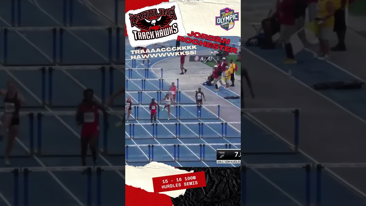 🔥🏃🏽&zwj;♀️ Carolina Track Hawks&rsquo; Jordan Rochester Lights up the 2023 Junior Olympics 100mh Semis💨