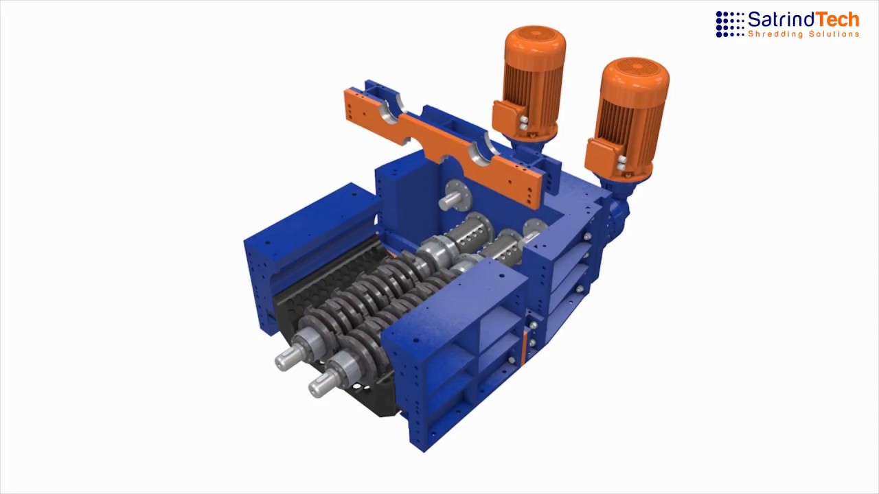 Modular 4-shaft industrial shredders