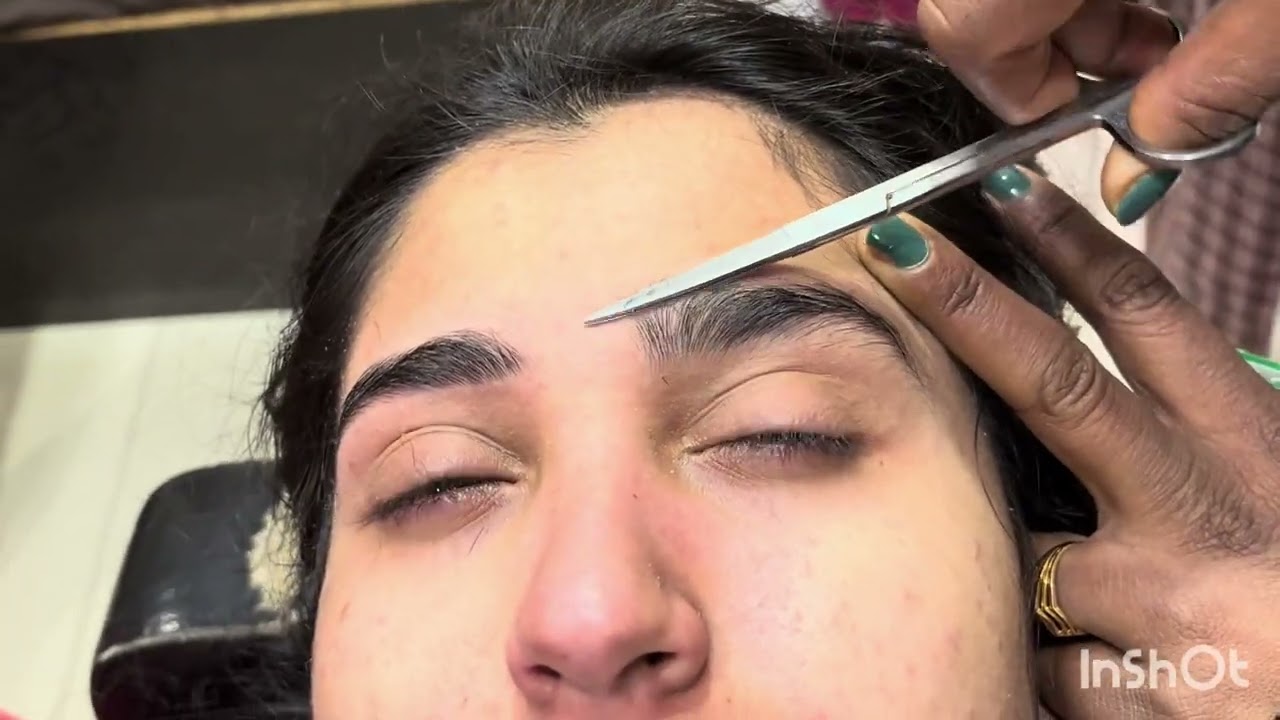 Коррекция формы бровей нитью. Урок по коррекции бровей нитью для начинающих.