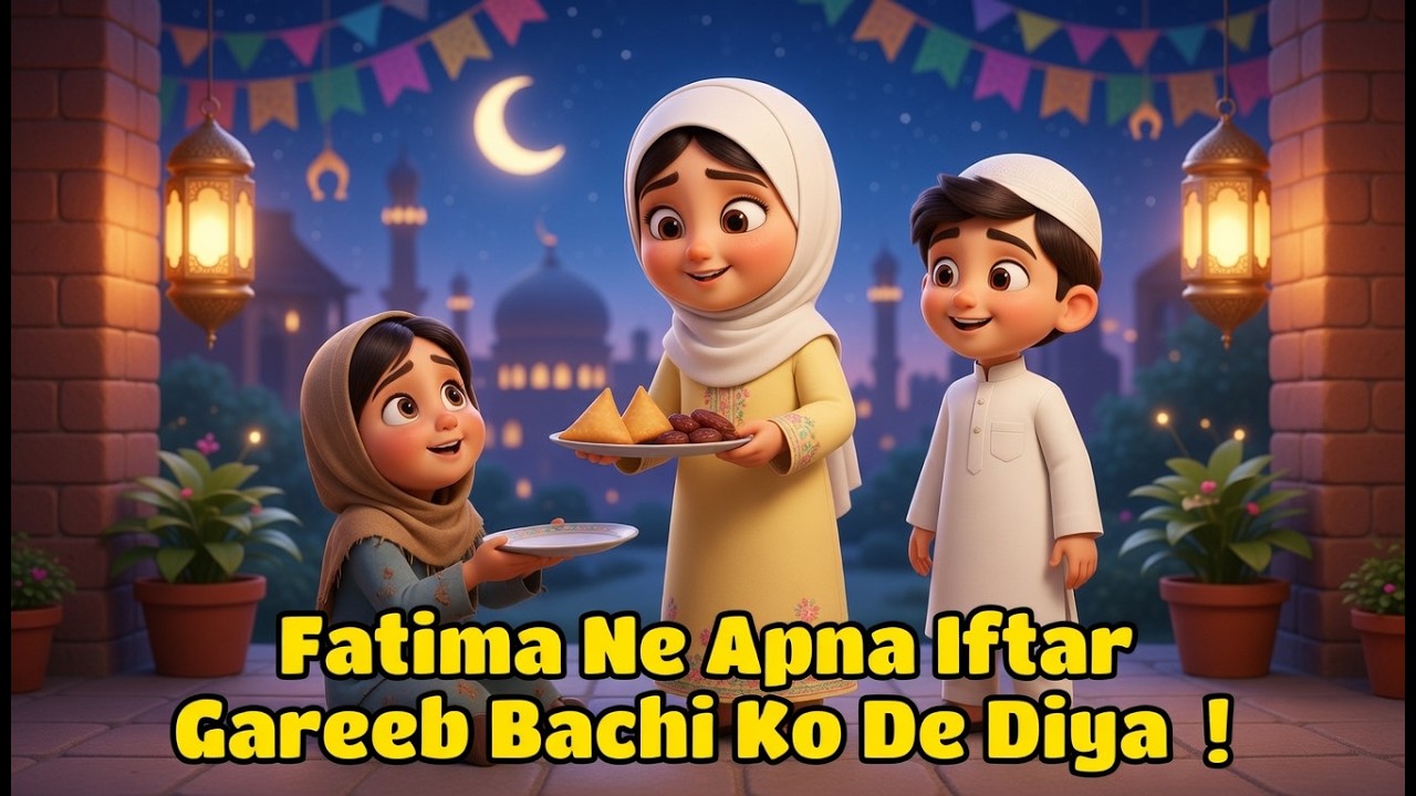 Fatima Ne Apna Iftar Gareeb Bachi Ko Kyun De Diya? | Ramadan Kids Story | Islamic Cartoon.
