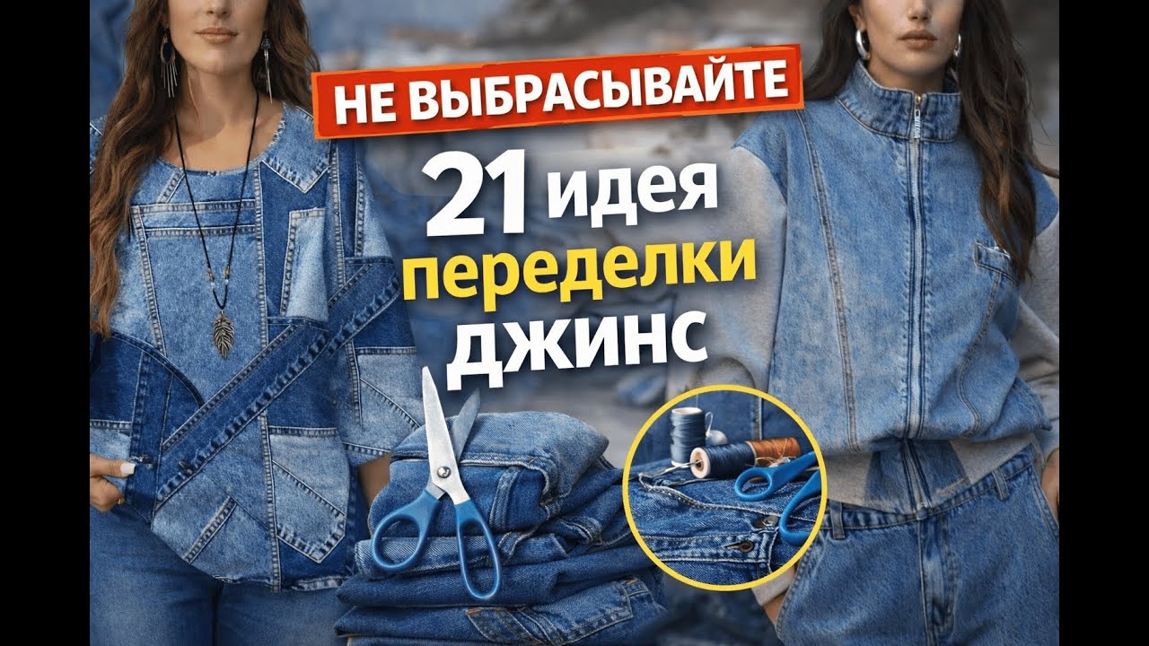 21 ГЕНИАЛЬНАЯ ИДЕЯ: Что сделать из старых джинс #старыеджинсы #diy #переделкаодежды