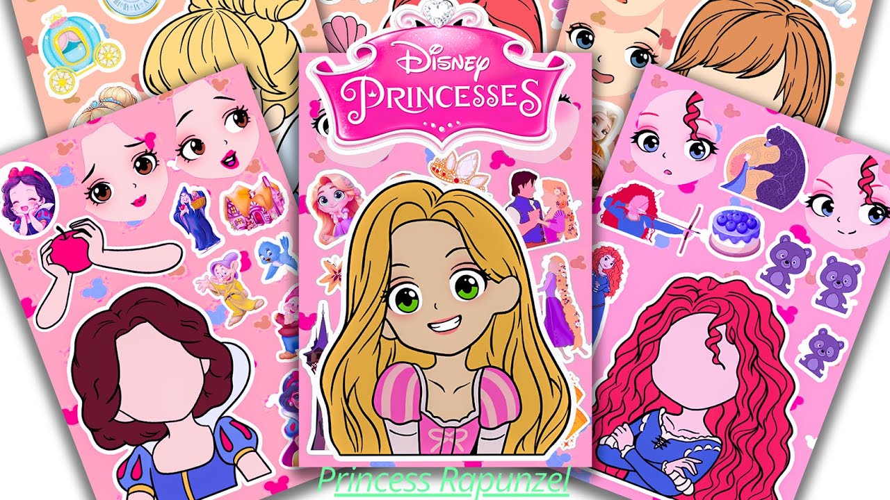 [PAPER DIY] Sticker Disney Princess 👑 Snow White Rapunzel Anna Merida | Stiker Pakaian Pesta #107