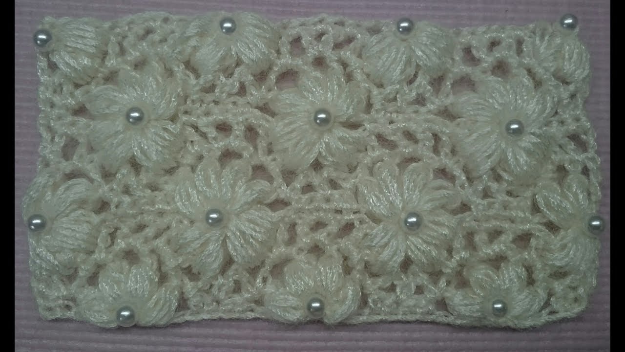 DIY CROCHET PONTO MARGARIDAS COM APLICAÇÃO EM PÉROLAS HD
