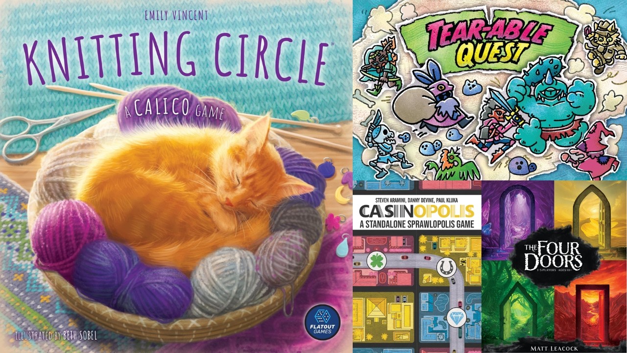 5 Quick Solo Board Game Reviews! Knitting Circle, The Four Doors, & More!