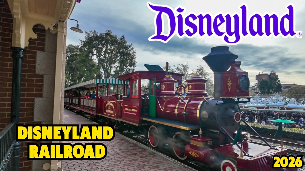 Поездка на поезде Disneyland Railroad от первого лица (POV) в 2026 году — полное путешествие по Д...