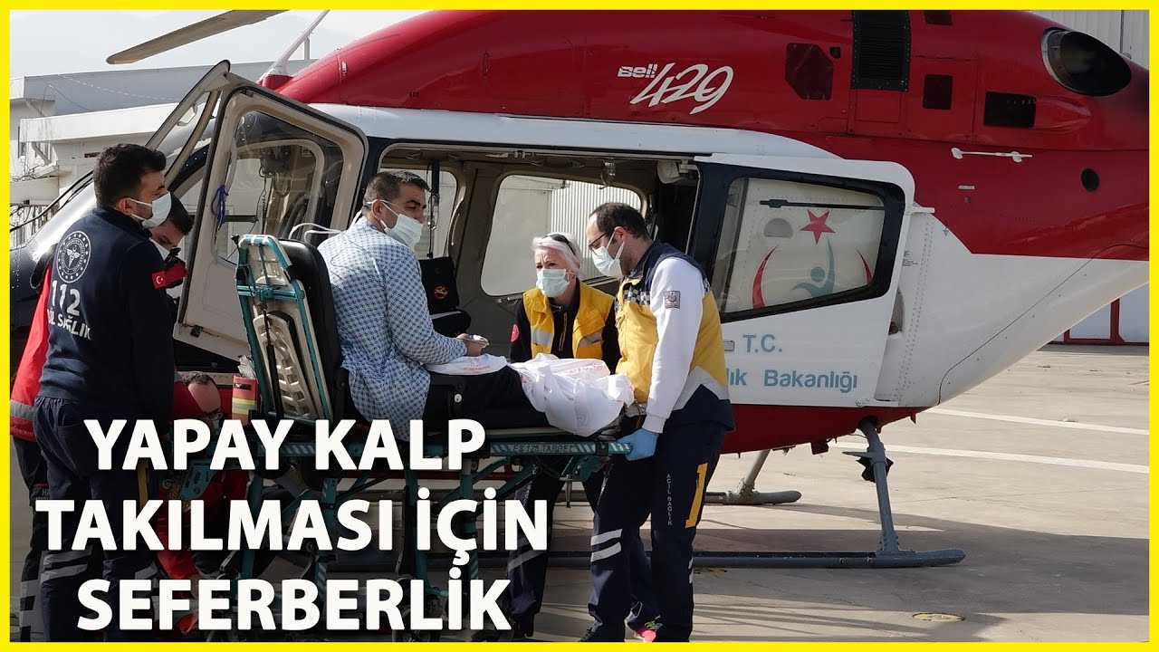 Yapay Kalp için Bursa'dan Ankara'ya Ambulans Helikopterle Götürüldü