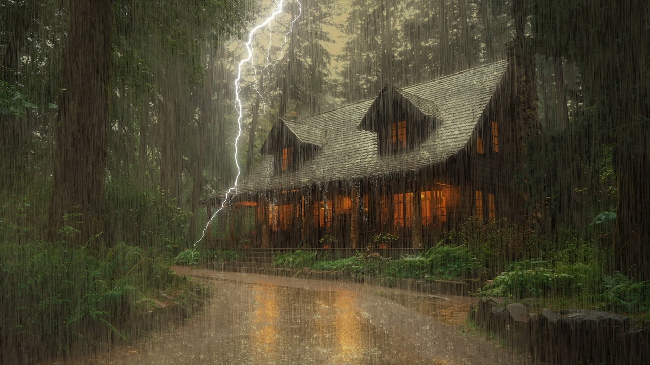 Night Woodland Rain & Thunder 🌧️ Calm Storm for Restful Sleep