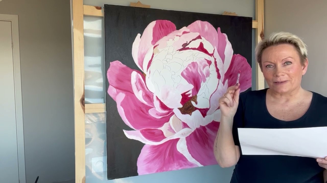 Peon | Peony | Akrylmaleri av Tove Holter