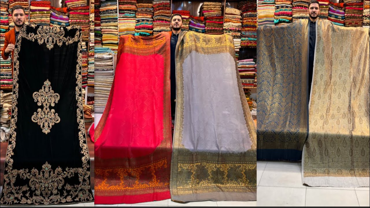 Pure Indian mesuri BANARSI | hand work velvet Shawls | pure Atlas new arrivals 2024