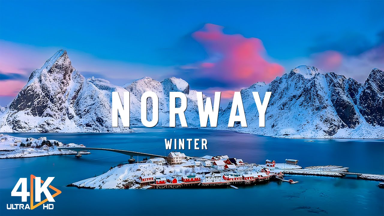Зима в Норвегии 4K UHD❄️ Очаровательные зимние фьорды Норвегии