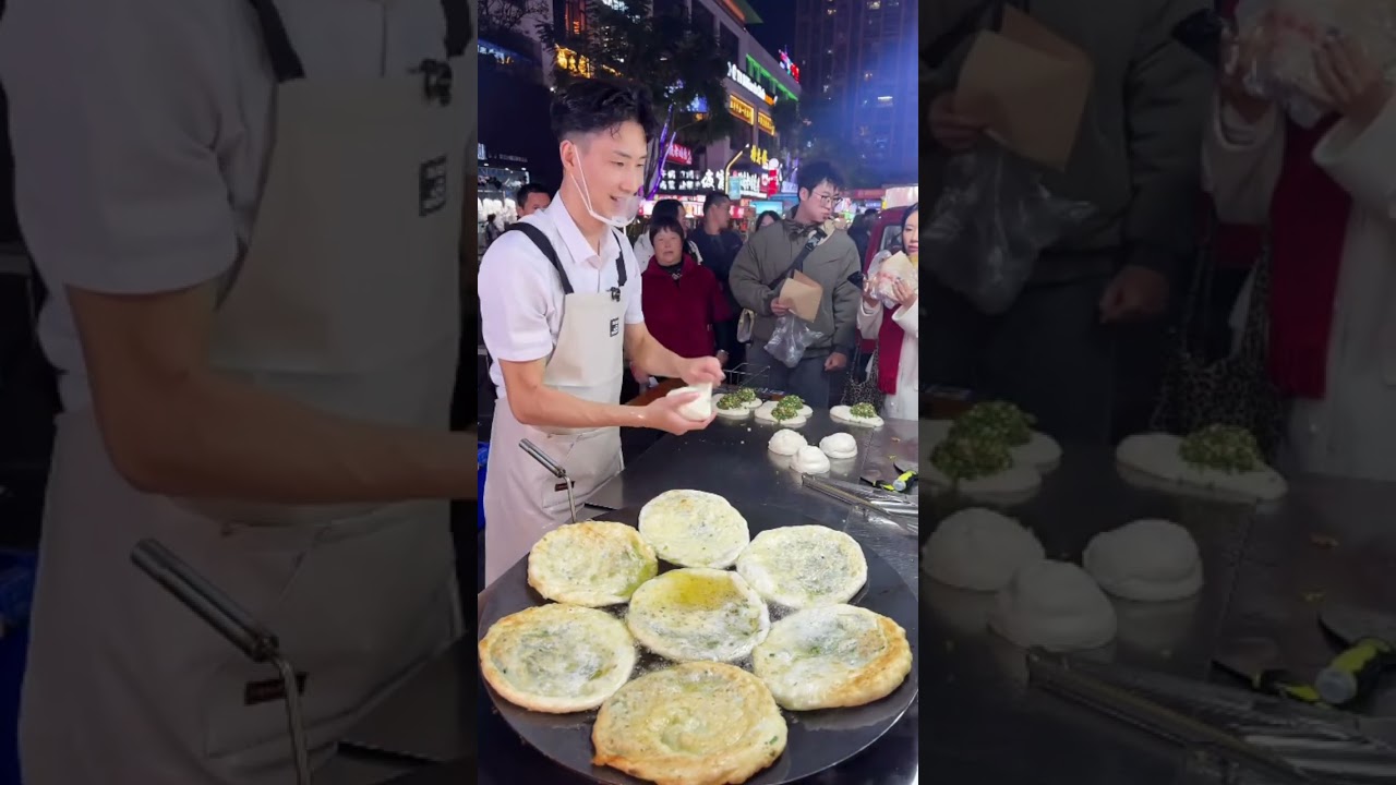 Handmade Scallion Pancakes by a Skilled Street Cook | Calm & Focused Cooking