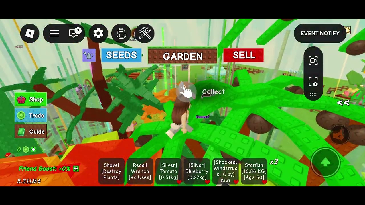 Playing grow a garden I Play this many times 