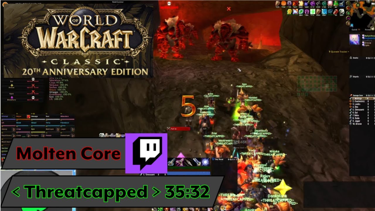 Threatcapped - Molten Core Speedrun - 35:32 MC #wow #wowclassic #worldofwarcraft #gaming #speedrun
