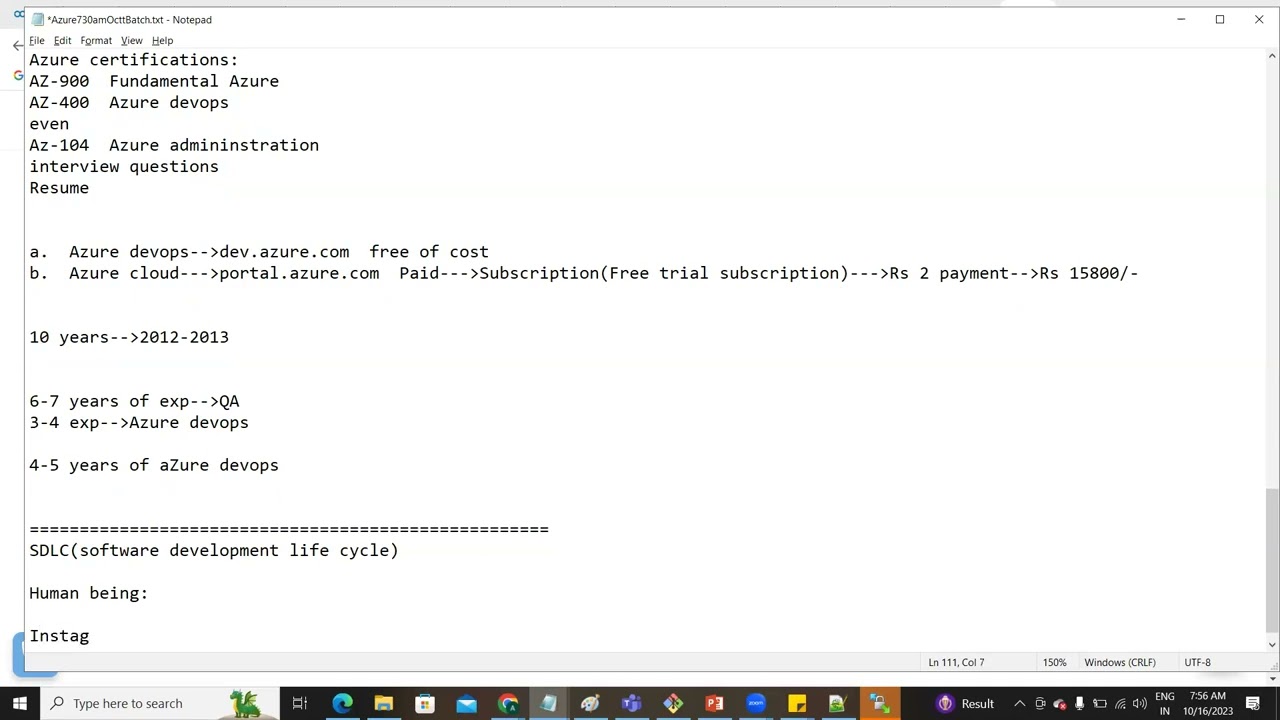 4Ms Azure 16th Oct By Mr Naveen