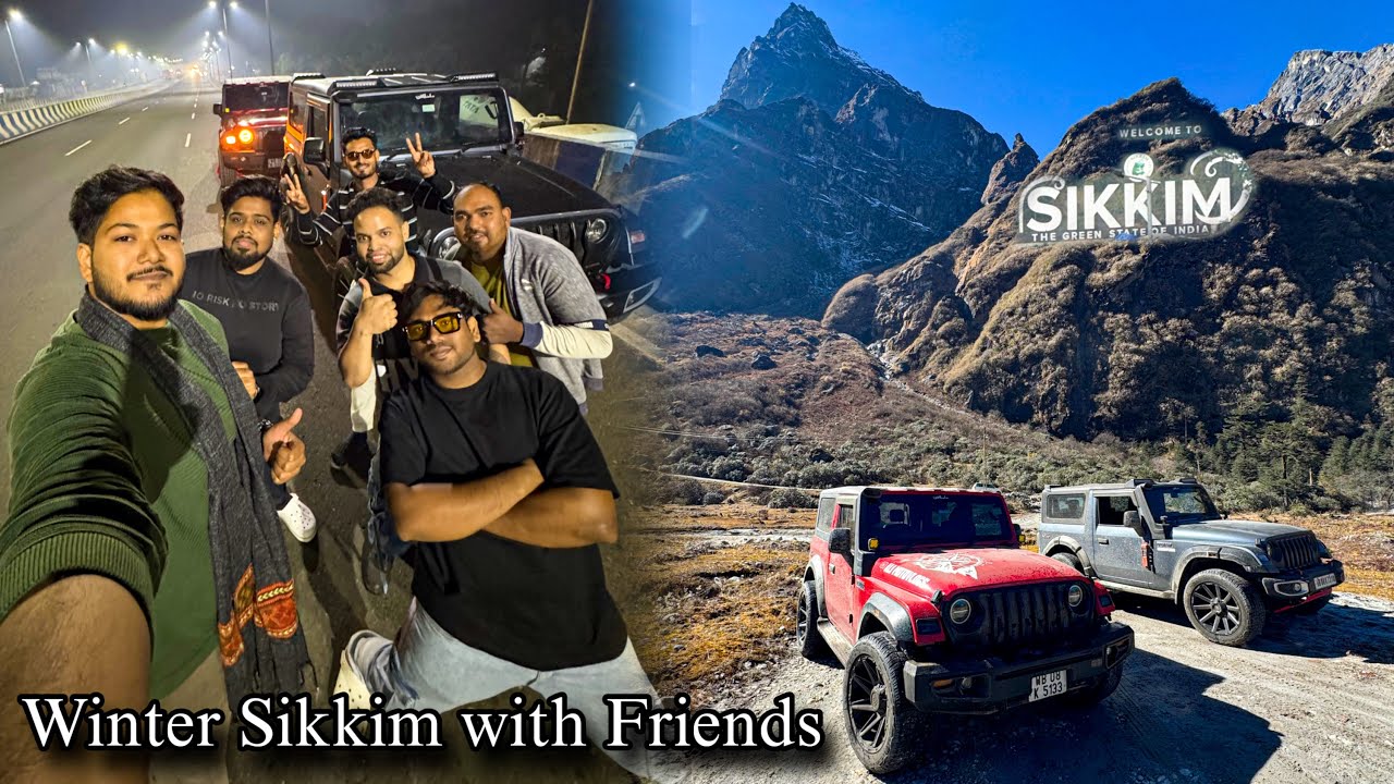 Finally Winter Sikkim 🏔️ k lia nikal pare 🤩 Kolkata to Sikkim 🚀 with Friends 🤪