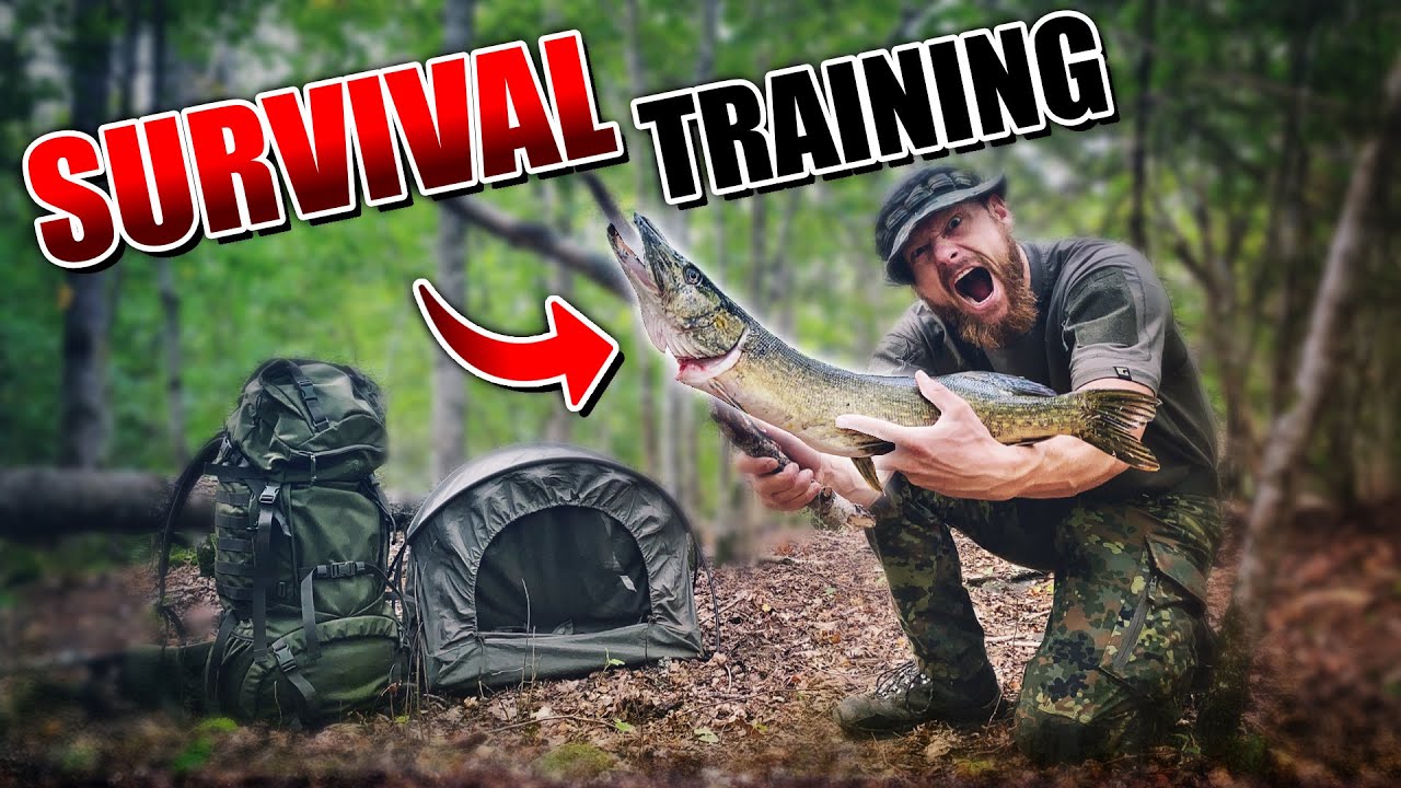 &Uuml;bernachtung im 1-Mann Milit&auml;r Zelt + Hecht filetieren - BIWAK Survival Training | Fritz Meinecke