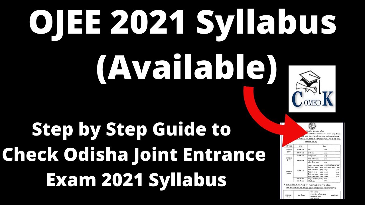 OJEE 2021 Syllabus (Available) - How to Check Odisha Joint Entrance Exam 2021 Syllabus Online Now