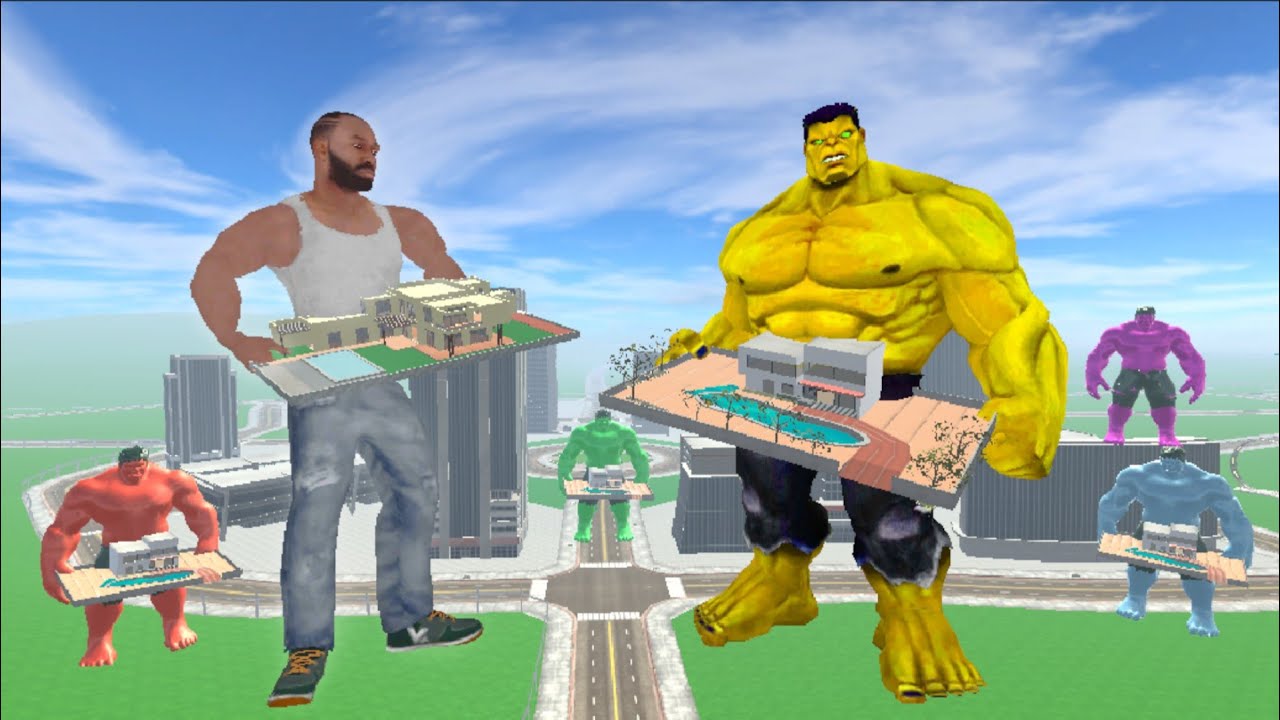 Franklin vs colourful giant hulks in Indian bike driving 3D | colourful hulks attack in Ibd3D 