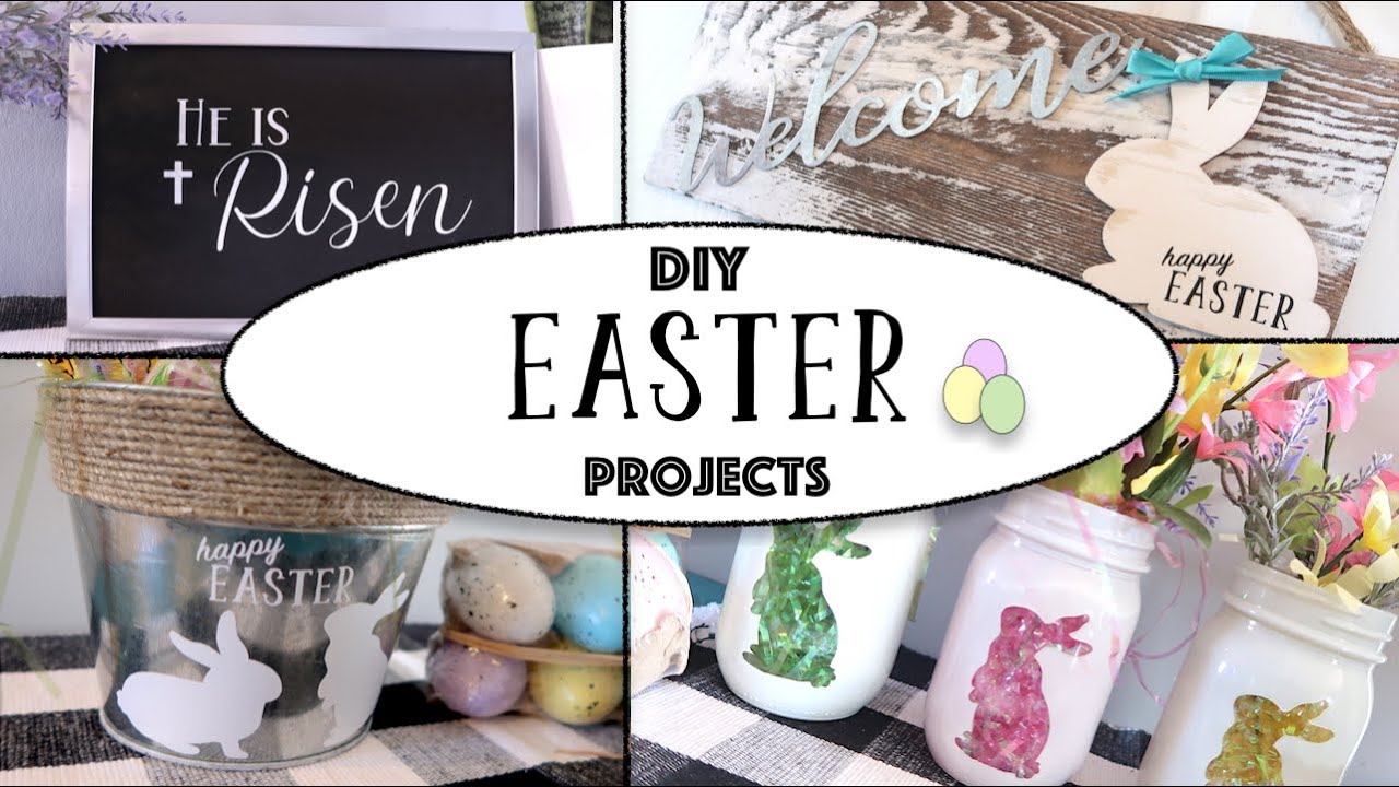 DIY Simple Easter Farmhouse Decor Projects 2021 | Using my Silhouette // Cluttered CorkBoard