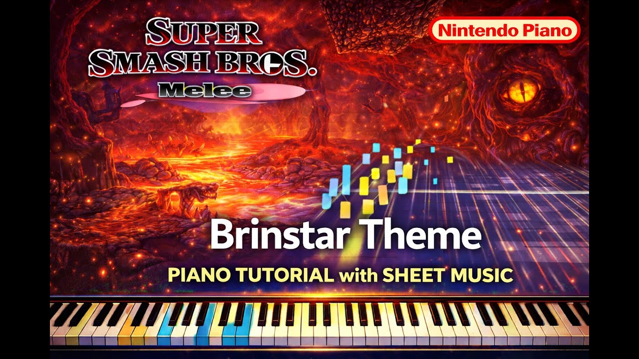 Super Smash Bros. Melee - Brinstar Theme Piano Tutorial With Sheet Music
