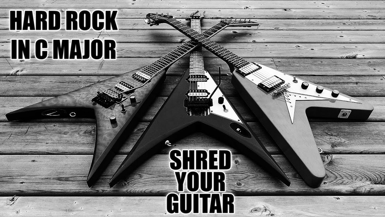 Fast Hard Rock Power Metal Guitar Backing Track C Major