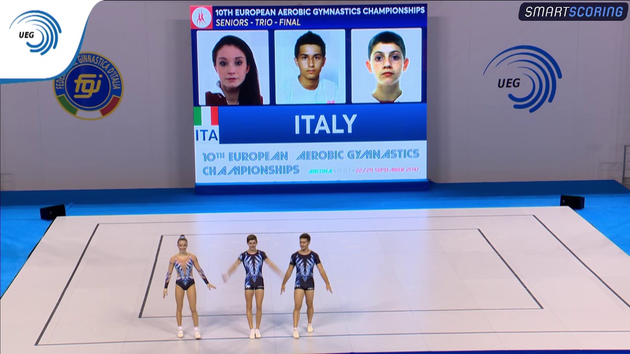 Anna BULLO, Ivan CAVALIERI & Marcello PATTERI (ITA) - 2017 Aerobics Europeans, trios final