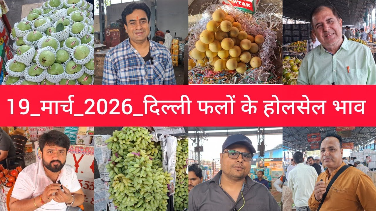 19 March 2026 दिल्ली फलों के भाव Delhi Fruit Market Price Today Azadpur Mandi  Aaj Ka Fruit Rate