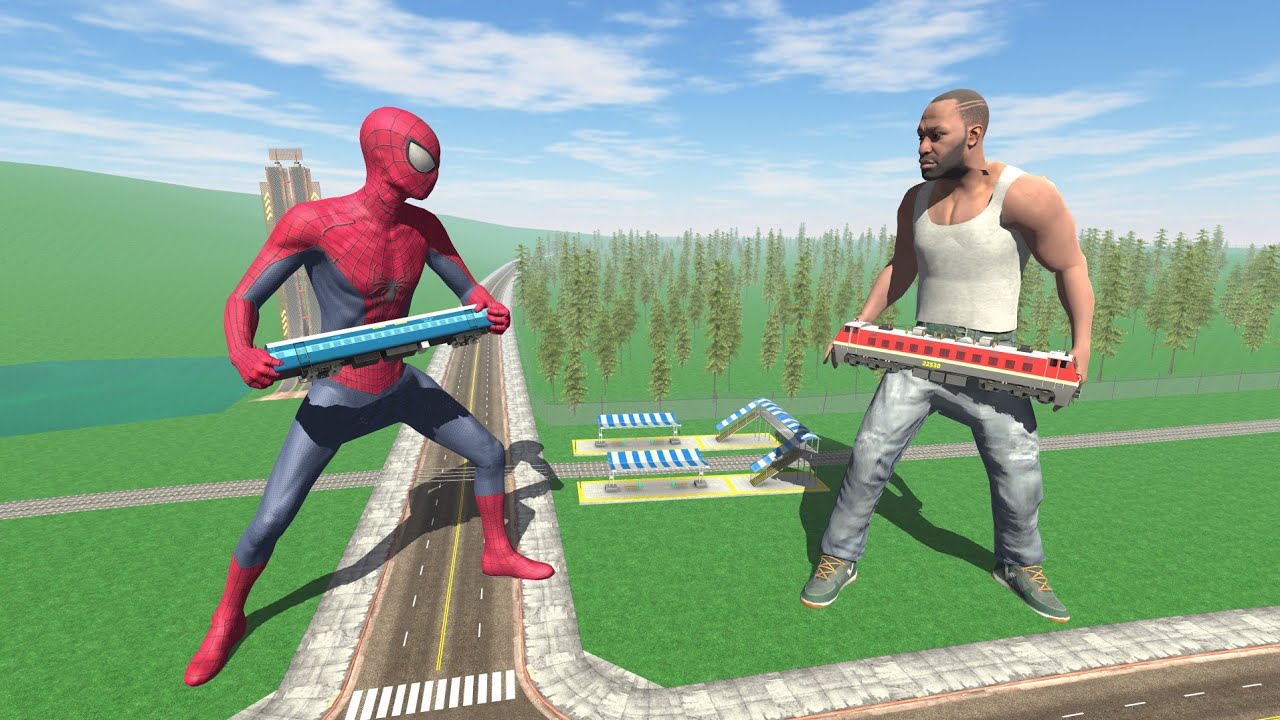 Giant Franklin vs Spider-Man : INDIAN BIKES DRIVING 3D
