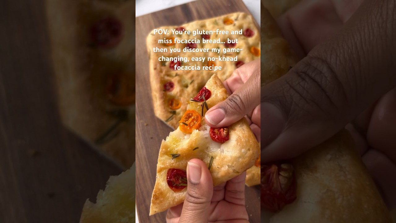 If you're gluten free you HAVE to make this focaccia. Game changer #bread #baking #veganrecipe