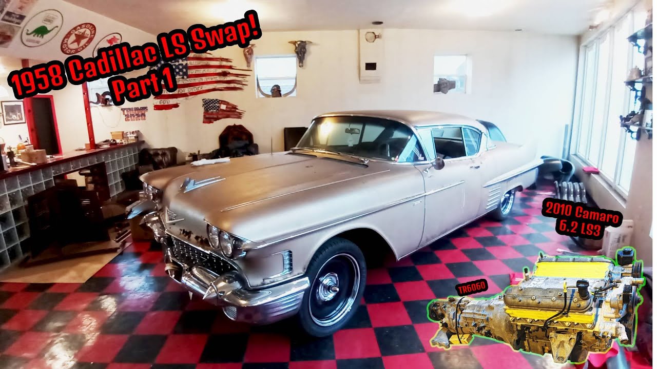 1958 Cadillac LS Swap!! -  Engine Bay Prep & Mocking up the 2010 Camaro 6.2 LS3 & TR6060  - Part 1