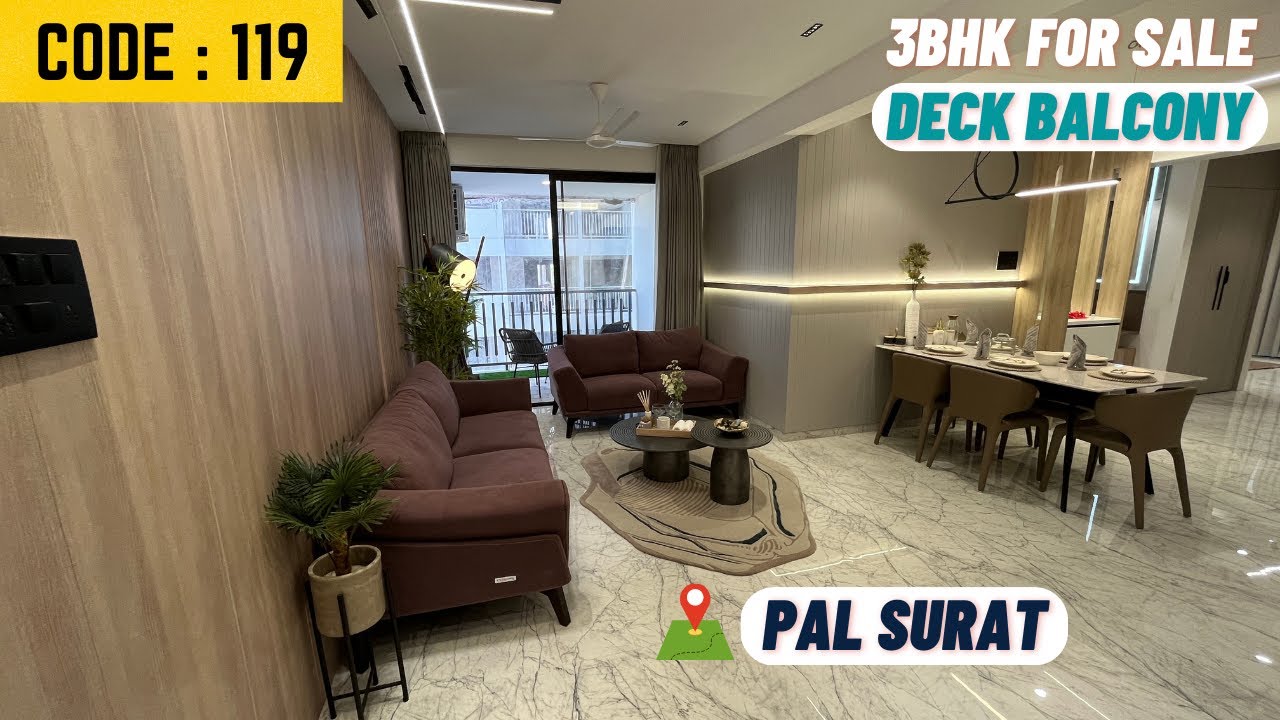 3BHK Flats for sale in Pal Surat! Property in Surat with Deck Balcony