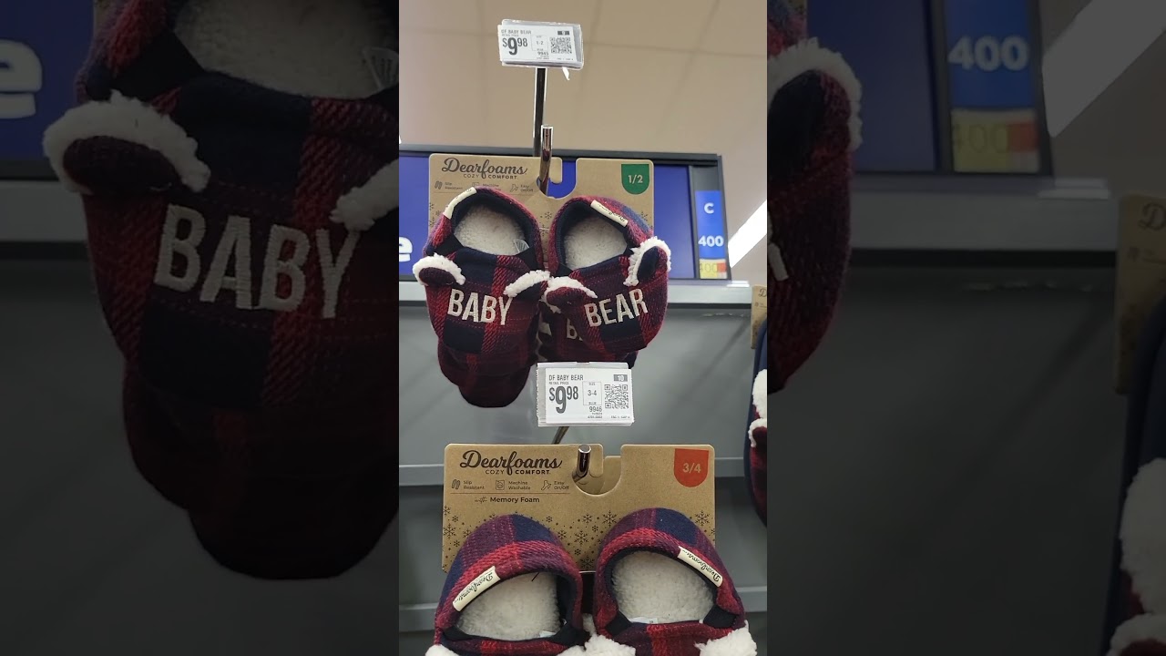 Run to Walmart for the family matching holiday house slippers. 🐻 