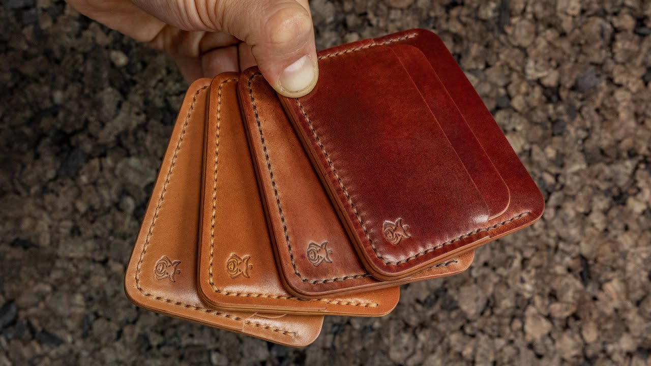 Making leather cardholders 