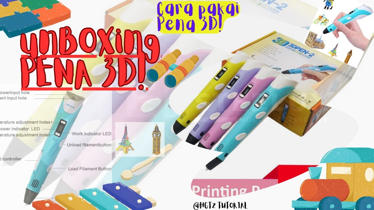 Unboxing | Tutorial Cara Pakai Pena 3D, Mainan pulpen 3D Keren.