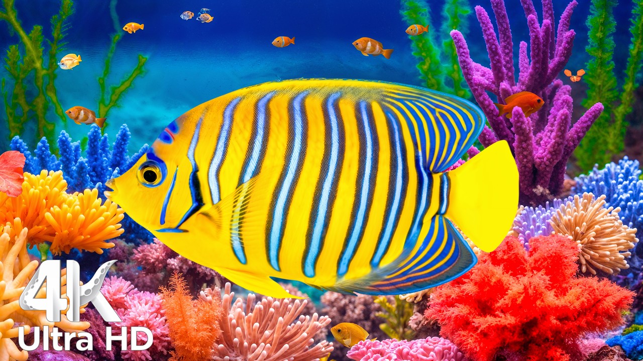 Underwater World 4K 🌊 | Peaceful Fish Tank & Coral Reefs for Fall Asleep Fast & Relaxation