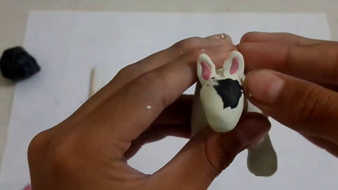 Como hacer un perro bull terrier de plastilina.