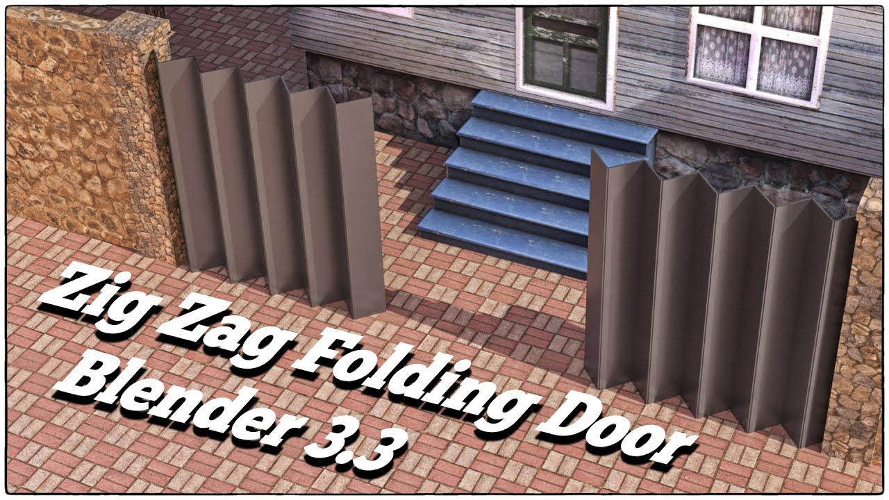 Zig Zag Slide Folding Door Animation | Blender 3.3 tutorial