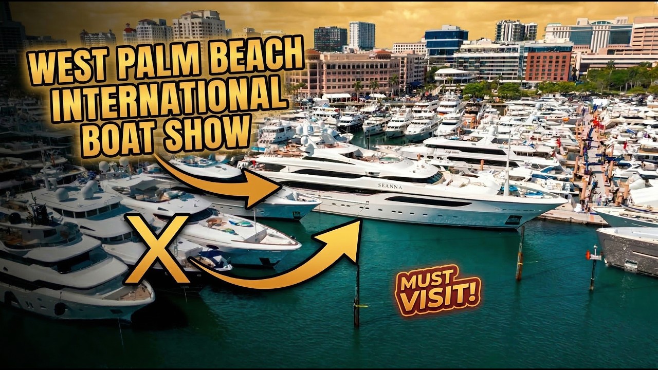 2024 Palm Beach International Boat Show. Stunning 4K Footage! Downtown West Palm Beach Florida