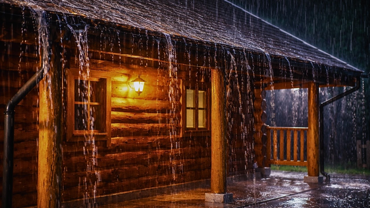 Fall Into Deep Sleep with Rain & Thunder on Tin Roof in Dark Forest | Heavy Rain Sounds for Sleeping