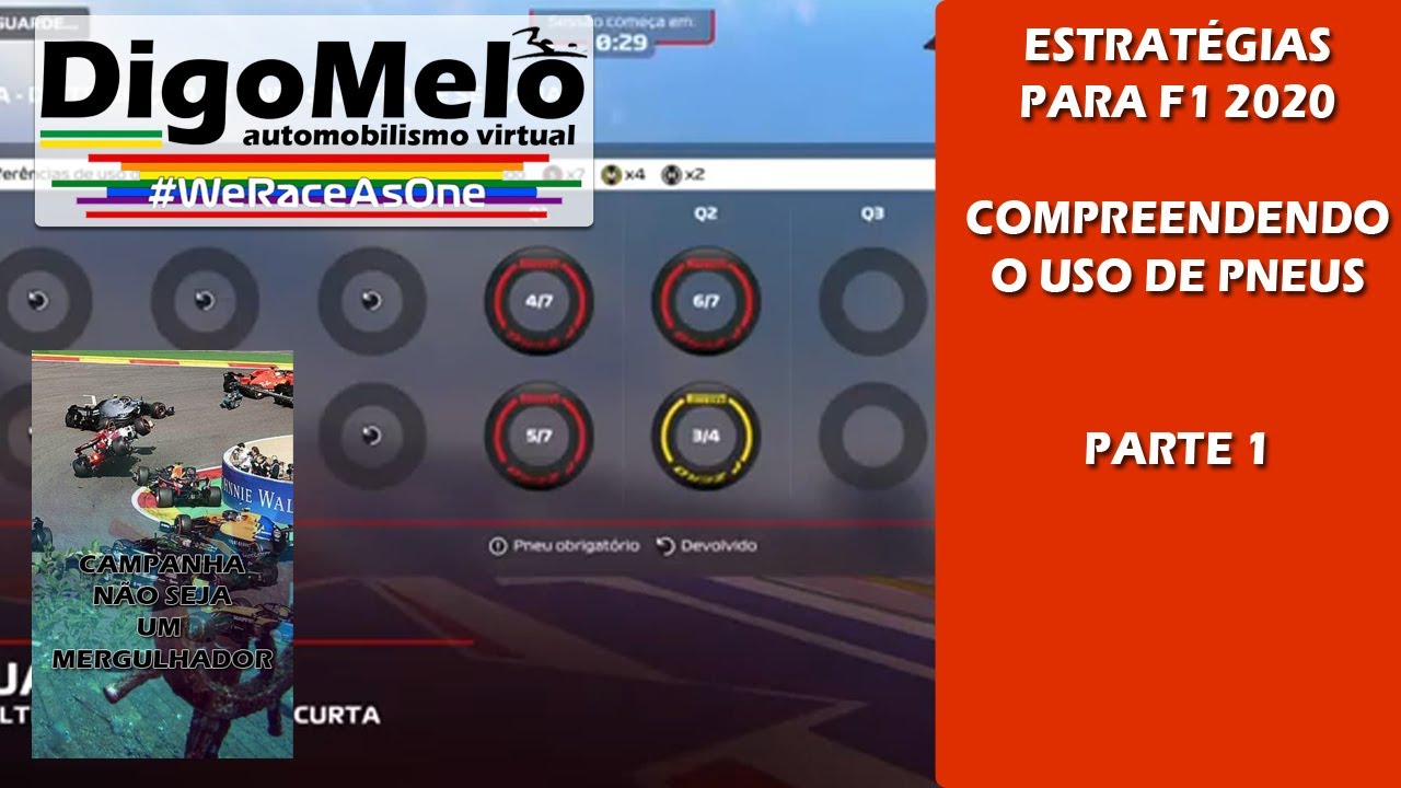 F1 2020 / 2019 - Gerenciamento de Pneus! Aprendendo o B&aacute;sico de estrat&eacute;gia!