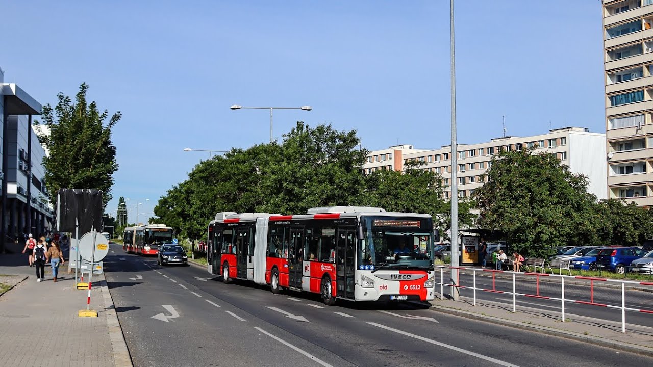 Jízda autobusem Iveco Urbanway Hybrid 18M Ev.č 5513 na lince 193