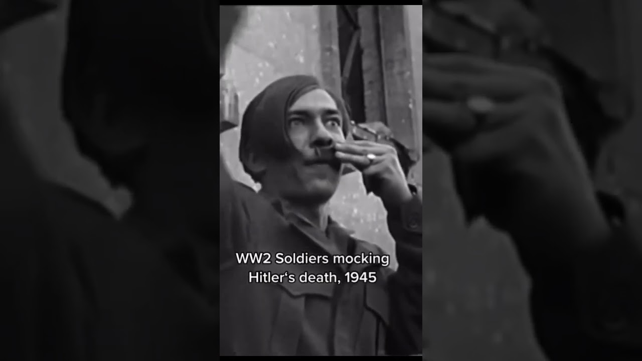 WW2 soldiers mocking austrian painters death, 1945  #geography #mapping #map #history #ww2 #shorts