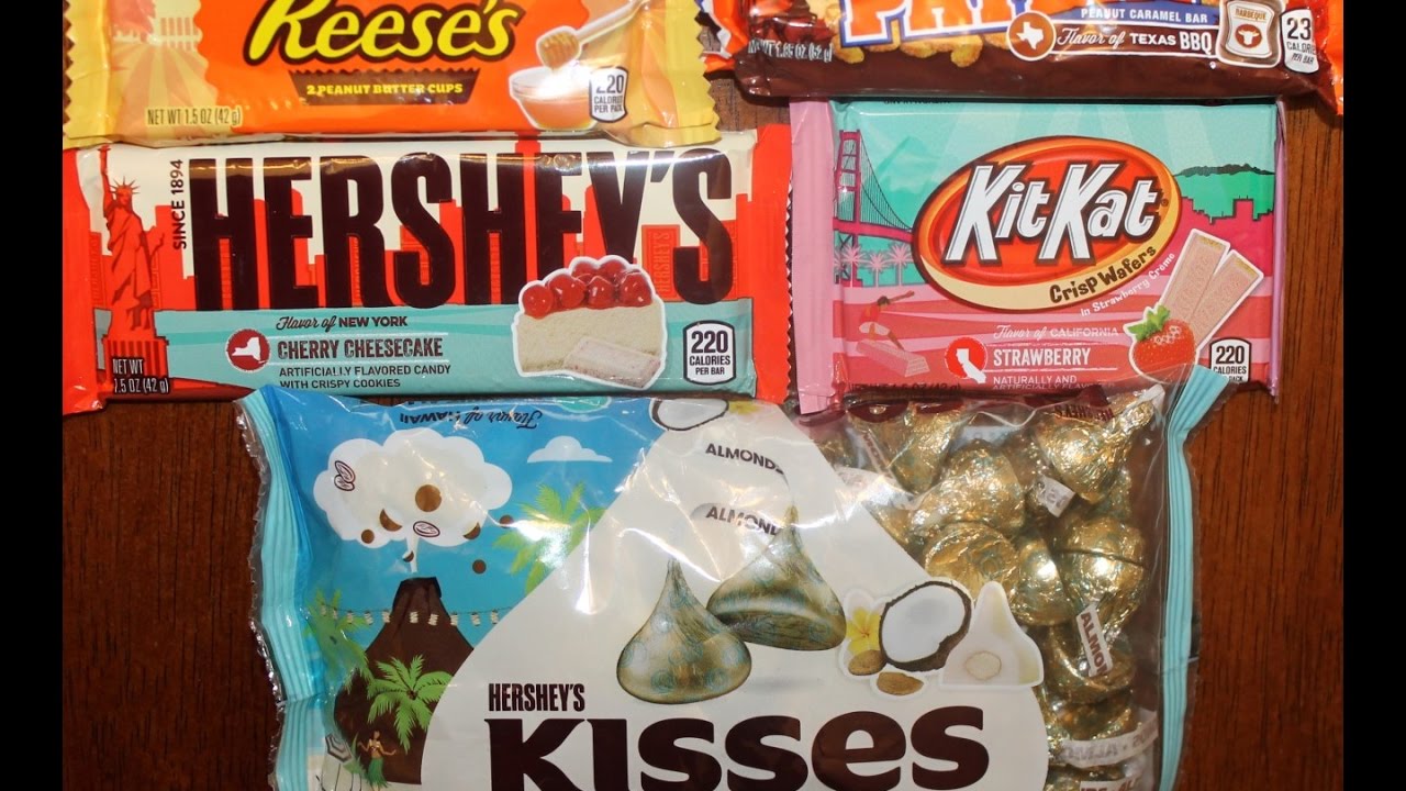 Reese’s Honey Roasted/Payday BBQ/Hershey’s Cheesecake/Kisses Coconut Almond/Kit Kat Strawberry