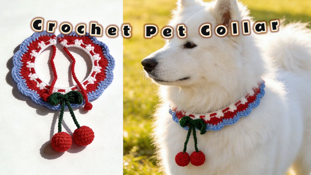 【LEFT-HANDED CROCHET】Crochet Pet Collar Tutorial｜Gift for friends｜Amigurumi