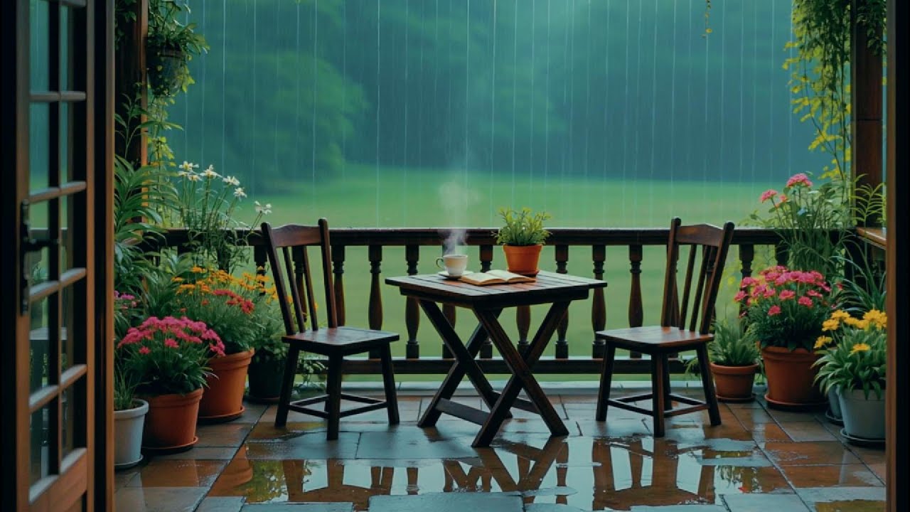 Live Cozy Rain on Porch 🌧️☕ | Relaxing Rain Sounds for Sleep, Reading & Study